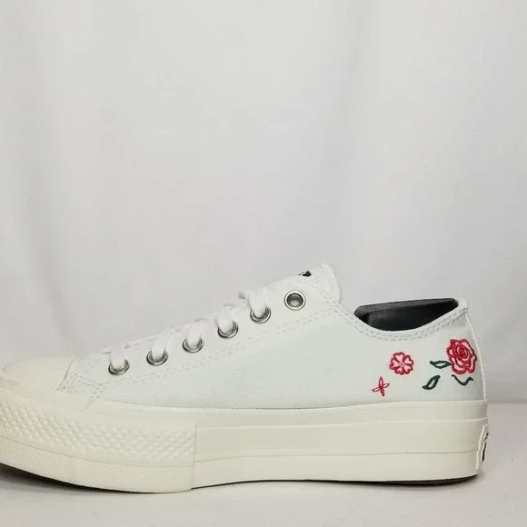 Converse Women's CTAS Lift Platform Oxfords Summer Embroidery Size 8 A10822C NWT - Picture 3 of 6